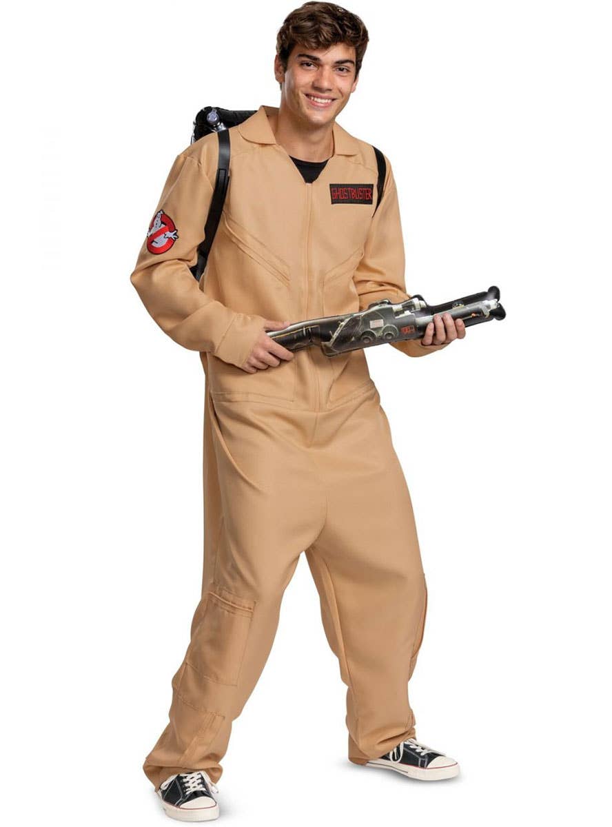 Image of Licensed 80s Ghostbuster Men's Deluxe Jumpsuit Costume - Alternate Image