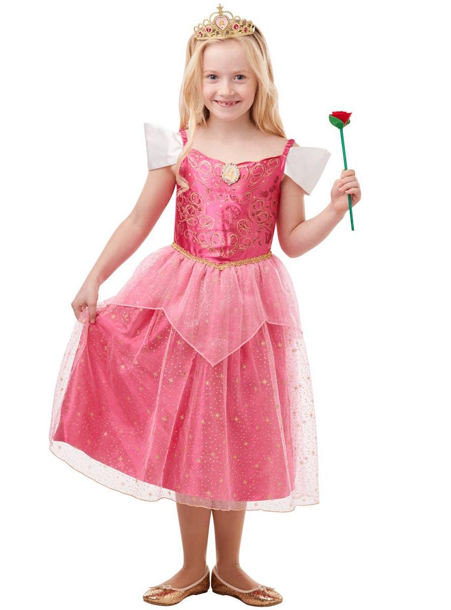 Image of Sleeping Beauty Girl's Pink Disney Princess Costume - Main Image