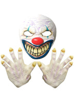 Image of Evil Clown Rubber Latex Mask and Hands Set - Main Image