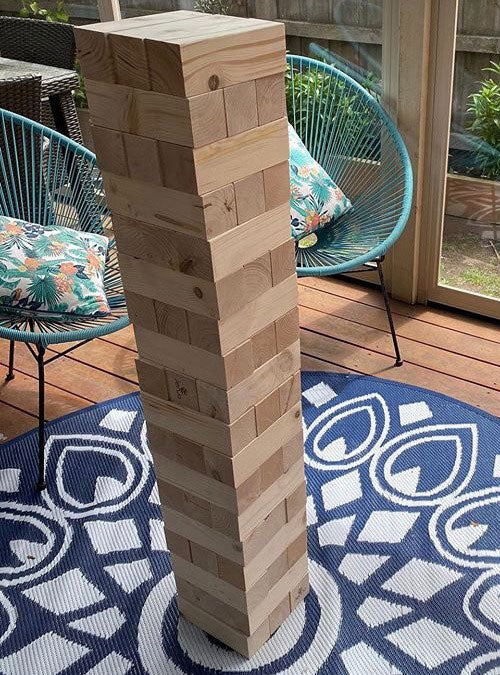 127cm tall Wooden Jenga Game - Alternate Image