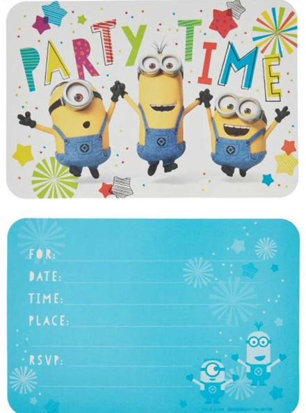 Minion Party Invitations 8 Pack - Main Image