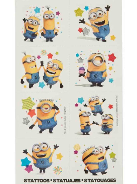 Minion Birthday Temporary Tattoos - Main Image