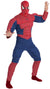 Men's Blue And Red Spiderman Muscle Chest Superhero Fancy Dress Costume Main Image