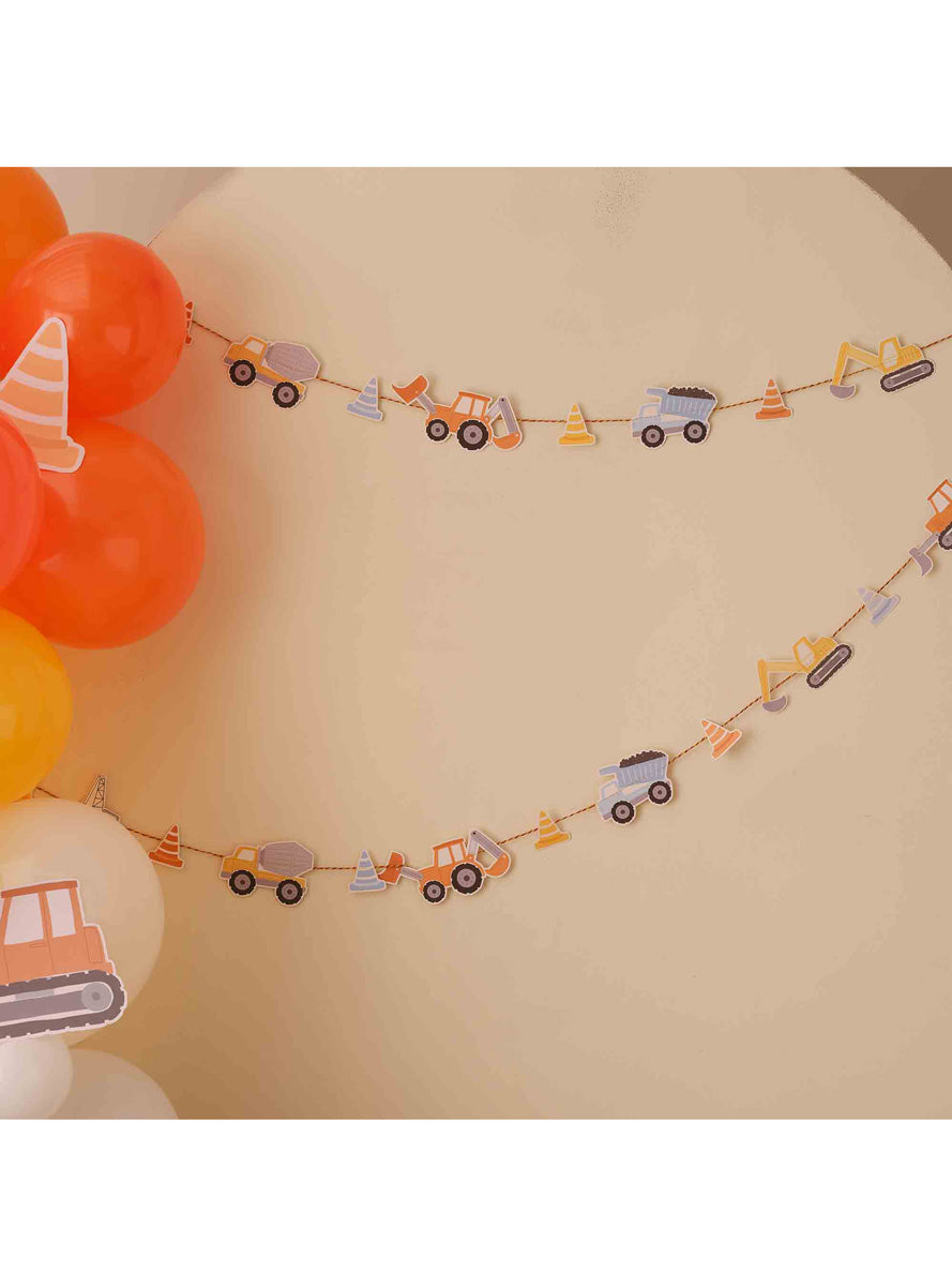 Diggin It Construction Party 3m Long Garland – Lifestyle Image