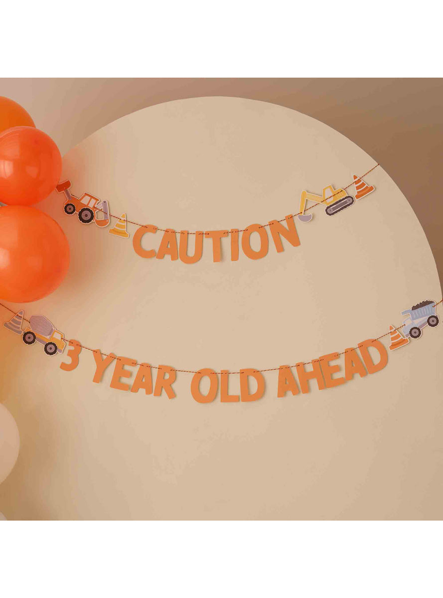 Diggin It Construction Party Customisable 2m Long Age Bunting – Lifestyle Image