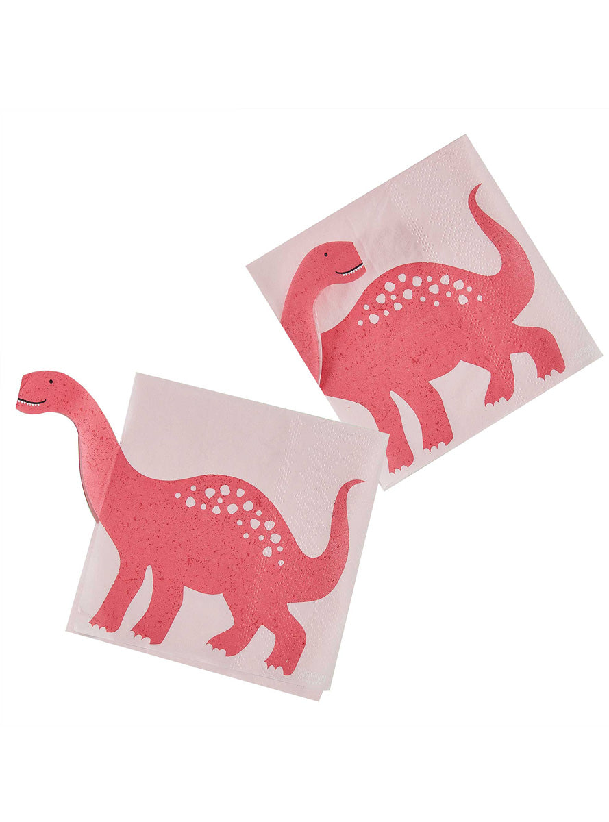 Dino Party 16 Pack Pink Pop Out Napkins – Main Image