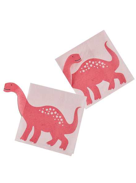 Dino Party 16 Pack Pink Pop Out Napkins – Main Image