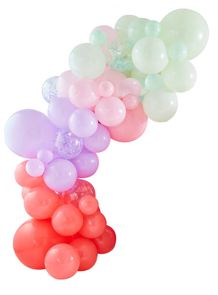 Dino Party Mixed Pastel 78 Piece Balloon Arch – Main Image