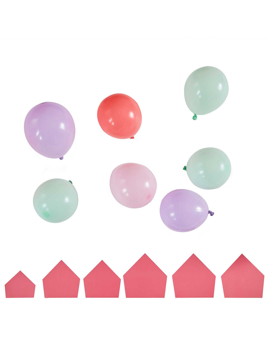 Dino Party Mixed Pastel Balloons and Spikes Decoration Set – Main Image