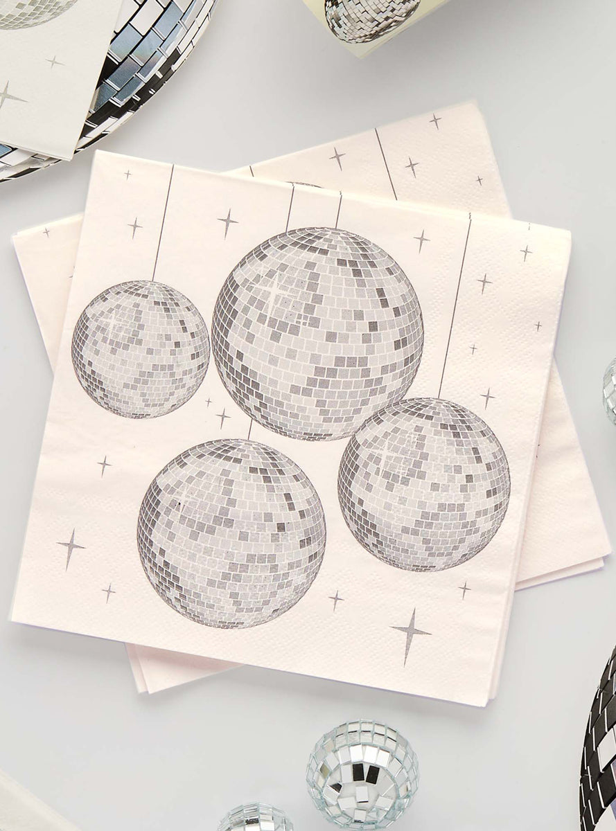 Disco Ball Print 16 Pack Lunch Napkins - Lifestyle Image 2