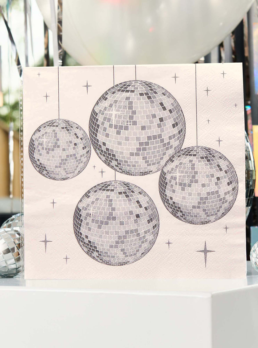 Disco Ball Print 16 Pack Lunch Napkins - Lifestyle Image