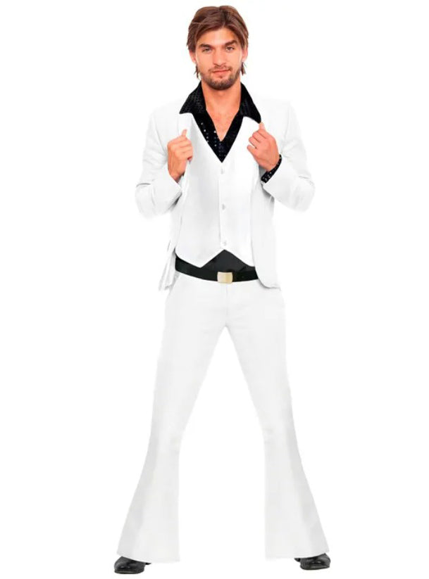 Disco Fever Mens White 1970s Costume - Main Image