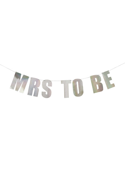 Disco Hen Night 2m Long Silver Iridescent Mrs To Be Banner - Main Image