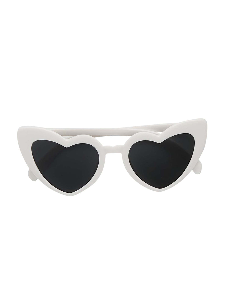 Disco Party White Heart Shaped Sunglasses - Main Image