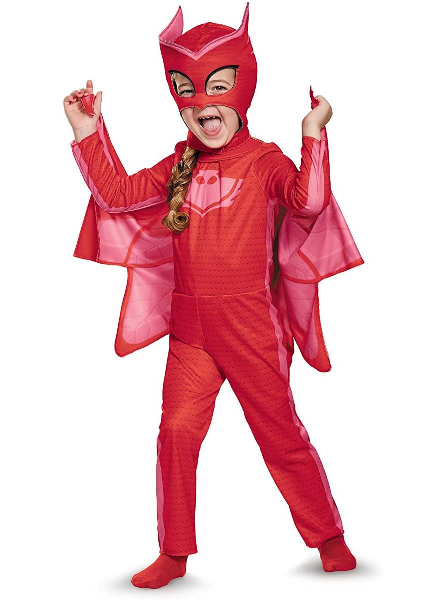 Girls Red Owlette Superhero PJ Masks Fancy Dress Costume Main Image