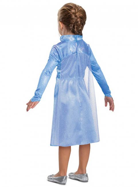Girls Frozen 2 Classic Elsa Movie Character Costume Back Image