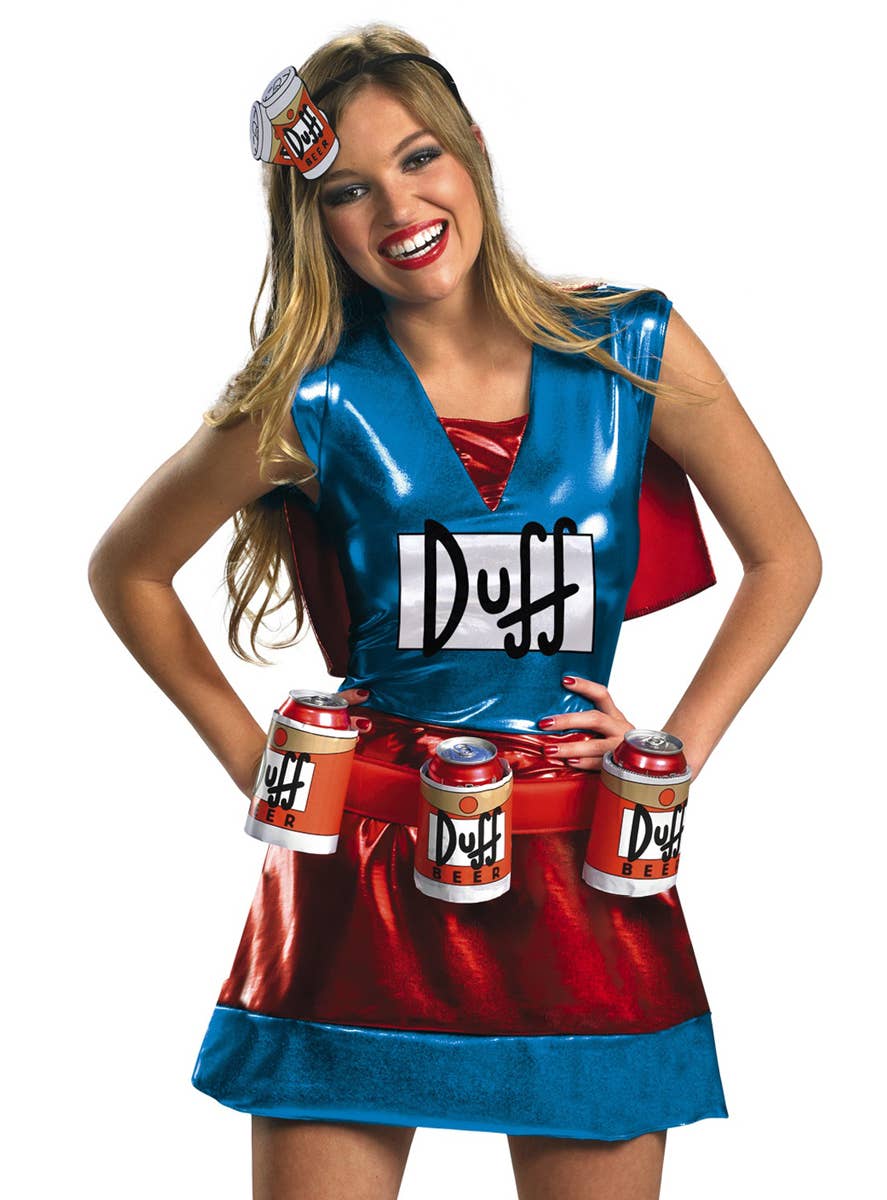 The Simpsons Duff Woman Costume Dress Duffman Costume for Women