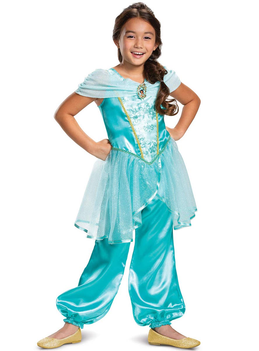 Classic Princess Jasmine Disney Aladdin Dress Up Costume for Girls - Main Front Image