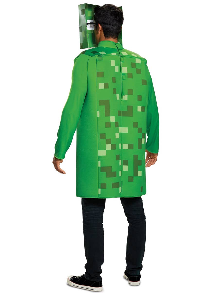 Men's Minecraft Creeper Video Game Costume - Back Image