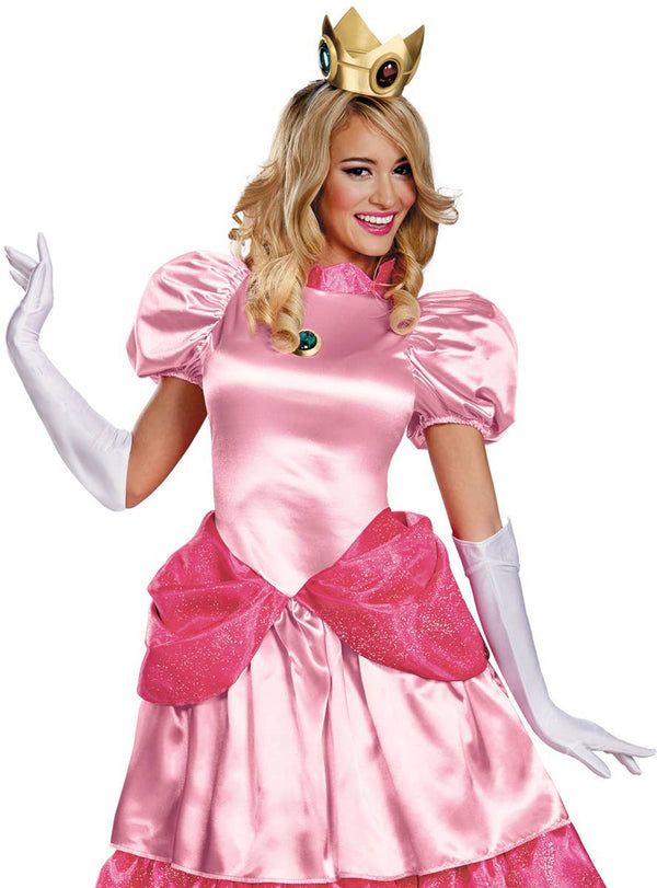 Deluxe Princess Peach Costume Womens Super Mario Princess