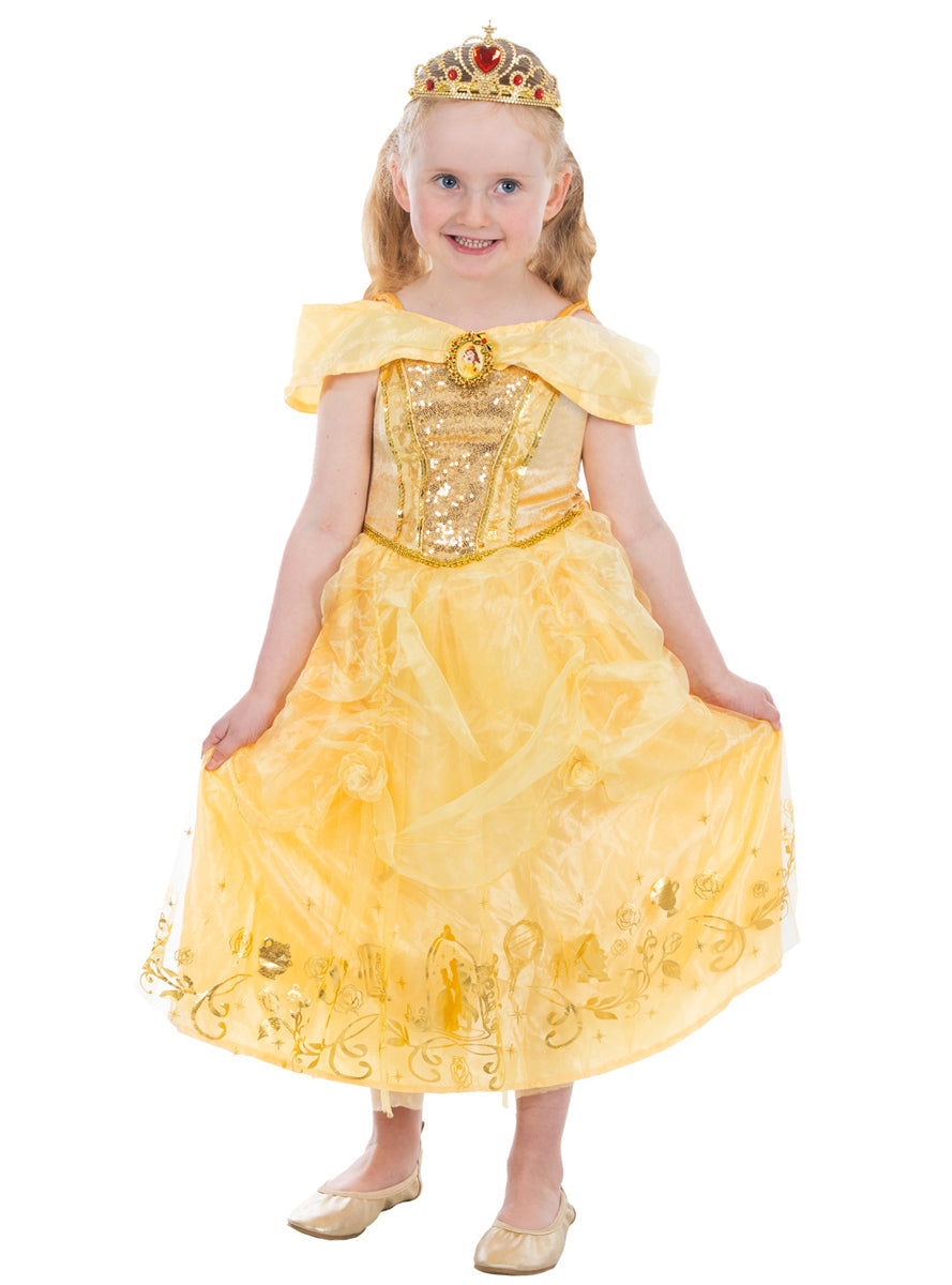Disney Princess Belle Deluxe Sequin Girls Costume - Alternate Image