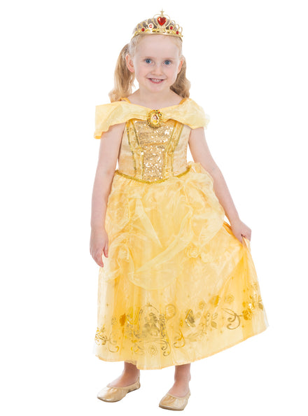 Disney Princess Belle Deluxe Sequin Girls Costume - Main Image