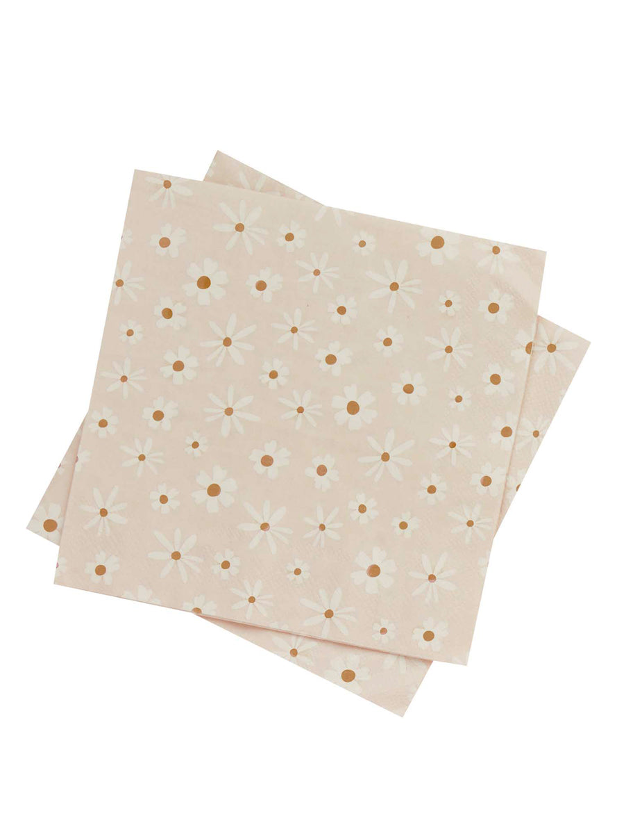 Ditsy Daisies 16 Pack Floral Print Lunch Napkins - Main Image