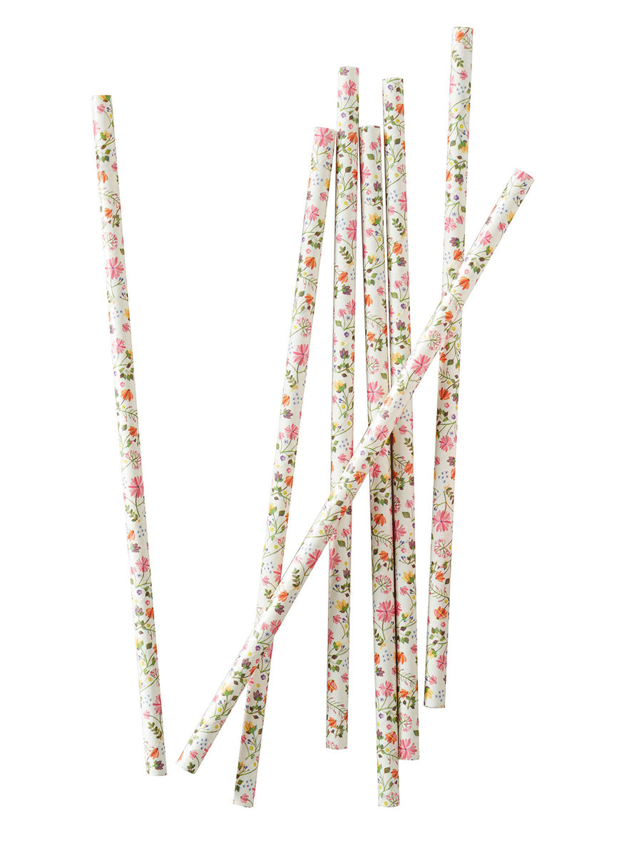 Ditsy Floral 25 Pack Paper Straws – Main Image