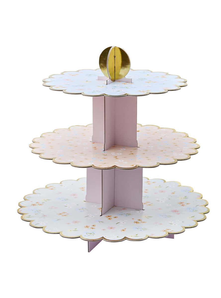 Ditsy Floral 34cm 3 Tier Tea Party Cake Stand - Main Image