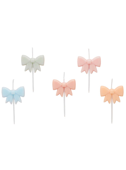 Ditsy Floral 5 Pack Assorted Colour Bow Candles - Main Image