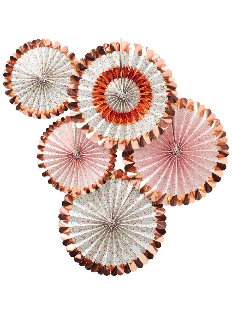 Ditsy Floral 5 Pack Hanging Fan Decorations – Main Image