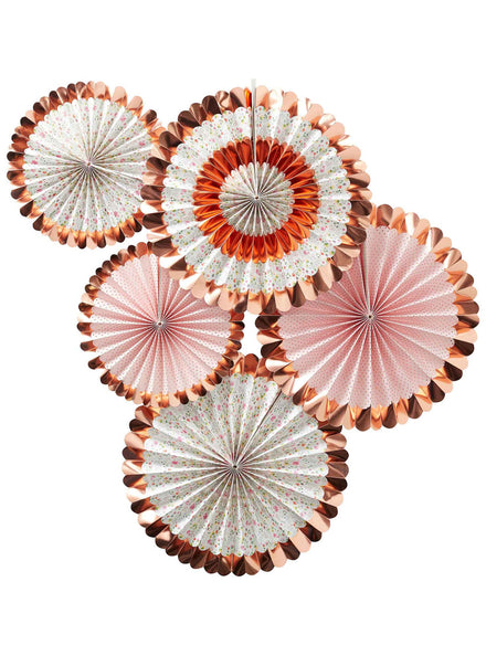 Ditsy Floral 5 Pack Hanging Fan Decorations – Main Image