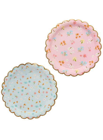 Ditsy Floral 8 Pack Scalloped 23cm Paper Plates - Main Image