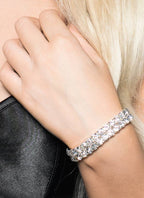 Silver Rhinestone Bracelet Costume Jewellery - Main View
