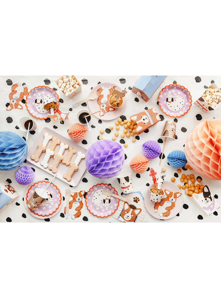 Dog Party 12 Pack 30cm Dog Shaped Napkins - Lifestyle Image 2