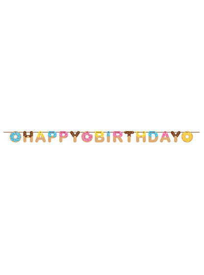 Donut Time 260cm Happy Birthday Banner – Main Image