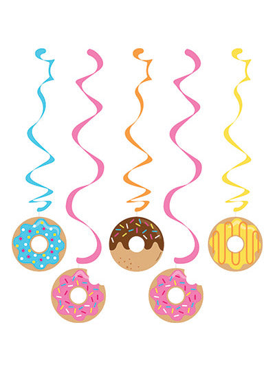 Donut Time 5 Pack 99cm Hanging Swirl Decorations – Main Image