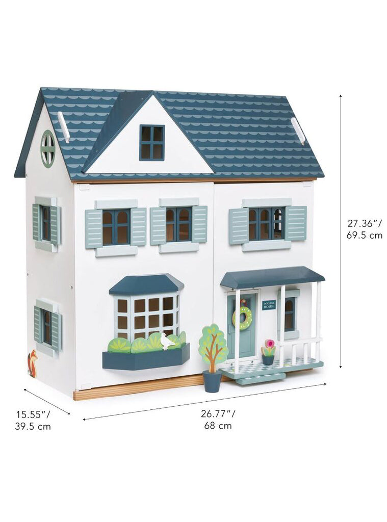 Dovetail Doll House Childrens Wooden Toy Set - Dimensions Image