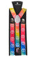 Adjustable Rainbow Peace Sign Costume Suspenders 