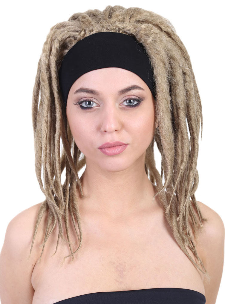 Dreadlocks Womens Light Brown Costume Wig - Main Image