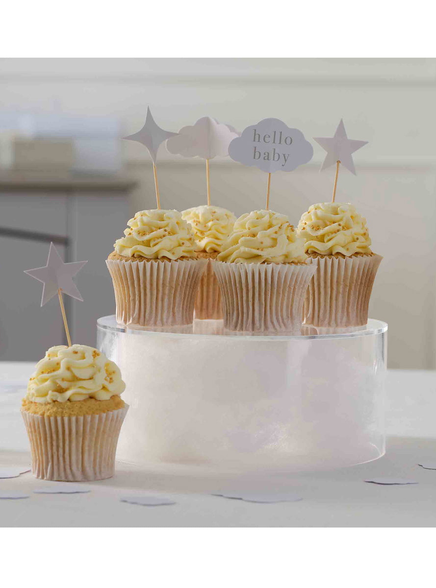 Dream Baby 12 Pack Baby Shower Cupcake Toppers – Lifestyle Image