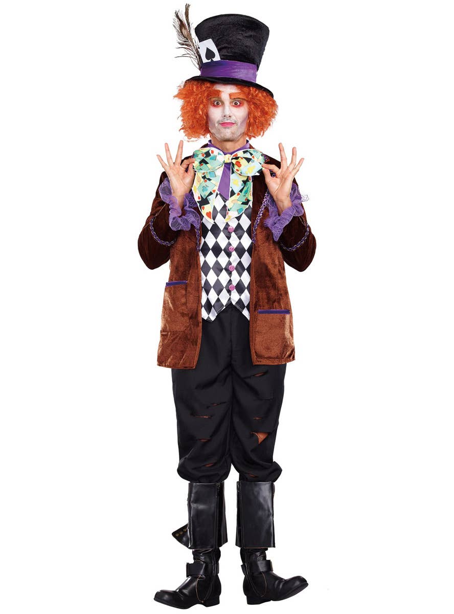 Men's Plus Size Mad Hatter Alice in Wonderland Costume