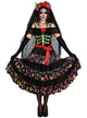 Women's Deluxe Day of the Dead Dress Up Costume Front Image