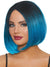 Blue Ombre Mid Length Concave Bob Women's Costume Wig - Main Image