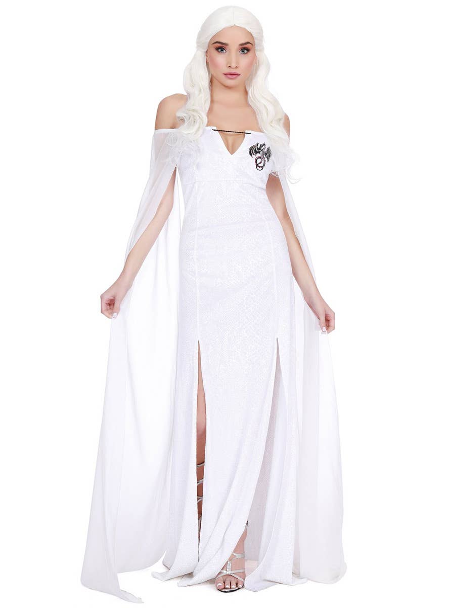 Women's Daenerys Targaryen White Dress Up Costume Front Image