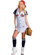 Women's Sexy Baseball Player Costume Front Image
