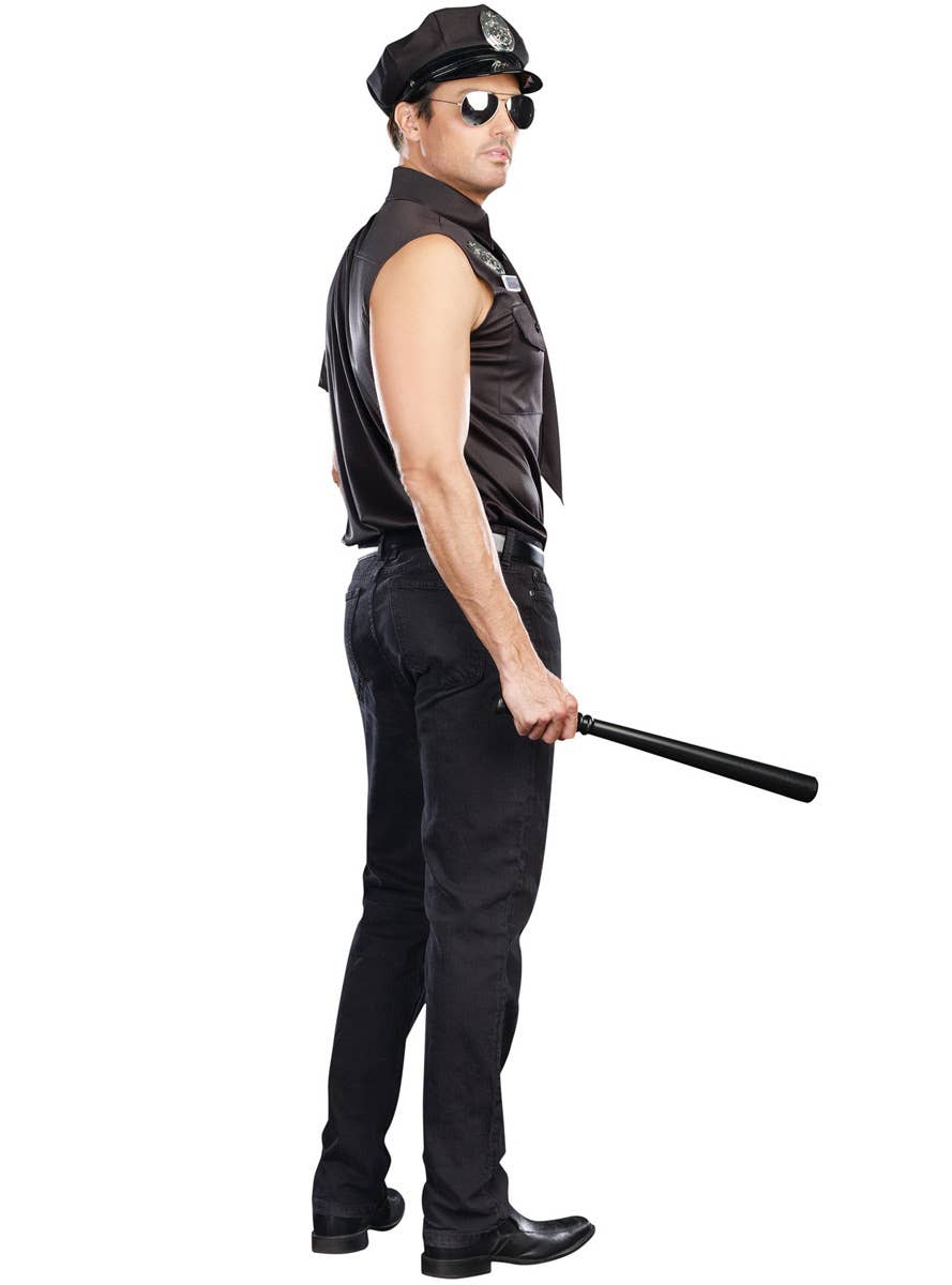 Men's Sexy Police Officer Fancy Dress Costume Back Image