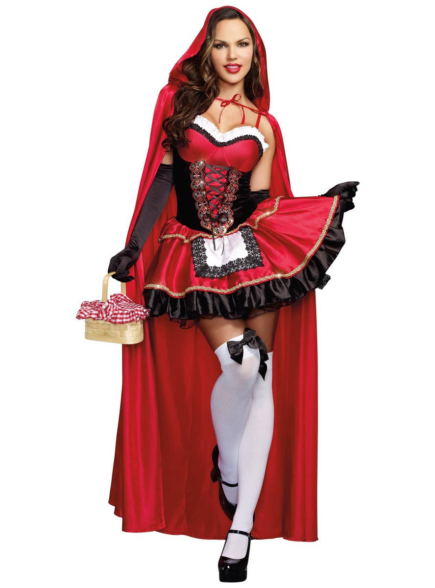 Women's Sexy Little Red Riding Hood Dress Up Costume Front Image