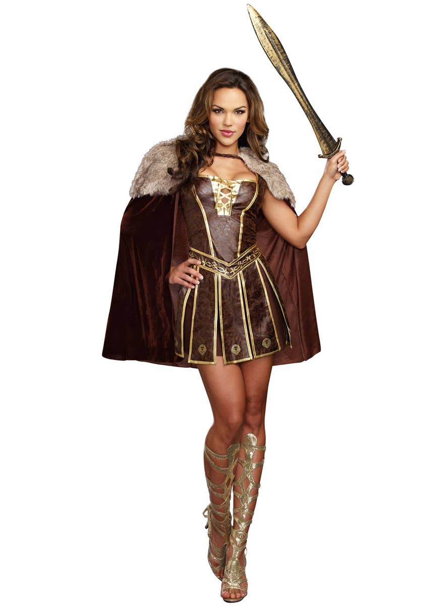 Women's Sexy Medieval Warrior Fancy Dress Costume