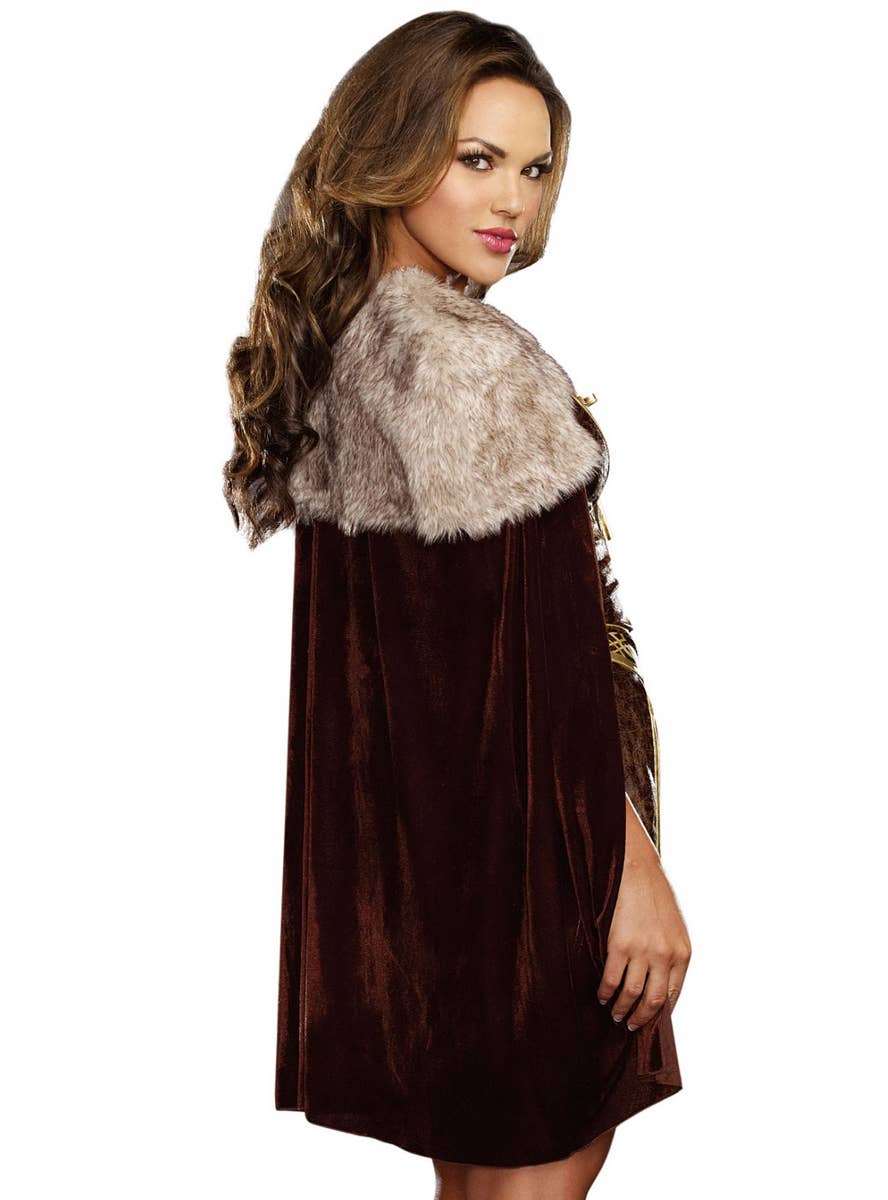 Women's Sexy Medieval Warrior Fancy Dress Costume - Back